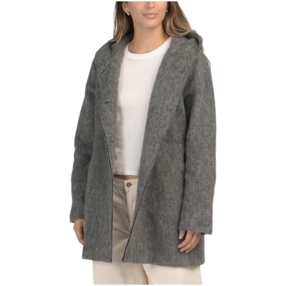 MAGARI Made In Italy Wool Blend Hooded Coat - Picture 1 of 2